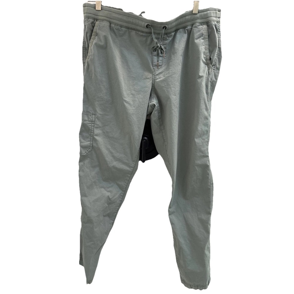Vtg LL Bean Women Khaki Green Lightweight Pull On Camp Pants Size Large Utility